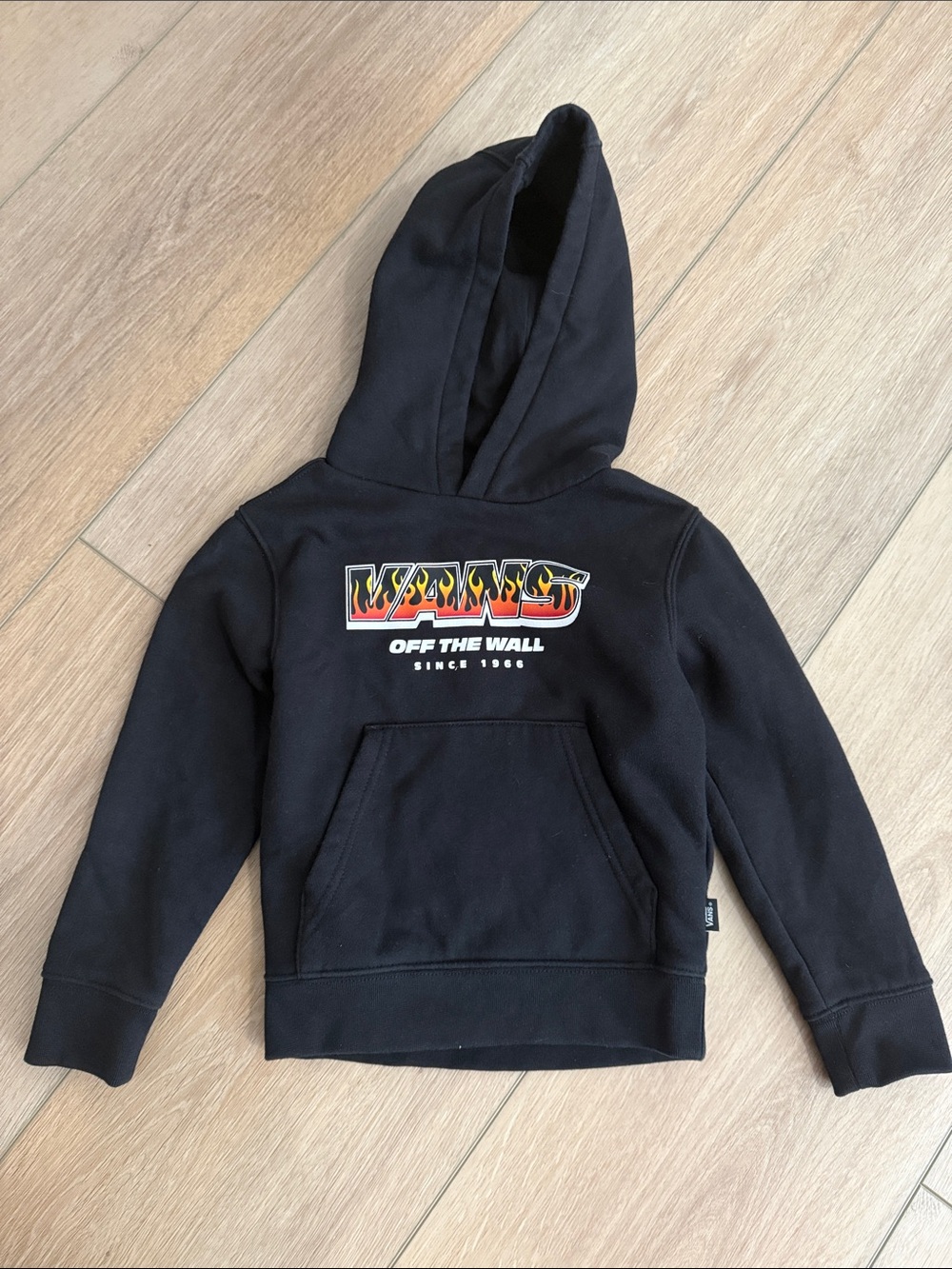 Vans - Black 'Off The Wall' Flame Logo Hoodie - 2T